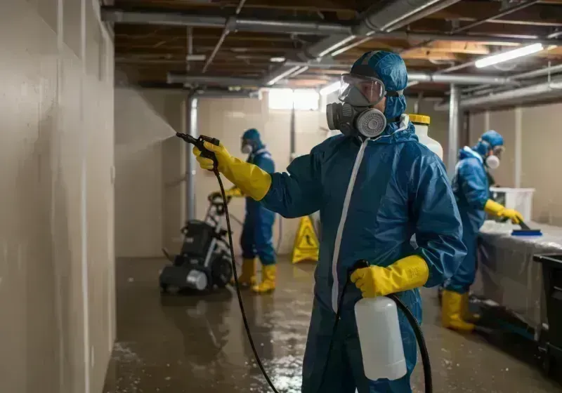 Basement Sanitization and Antimicrobial Treatment process in Danvers, IL